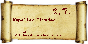 Kapeller Tivadar névjegykártya