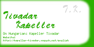 tivadar kapeller business card